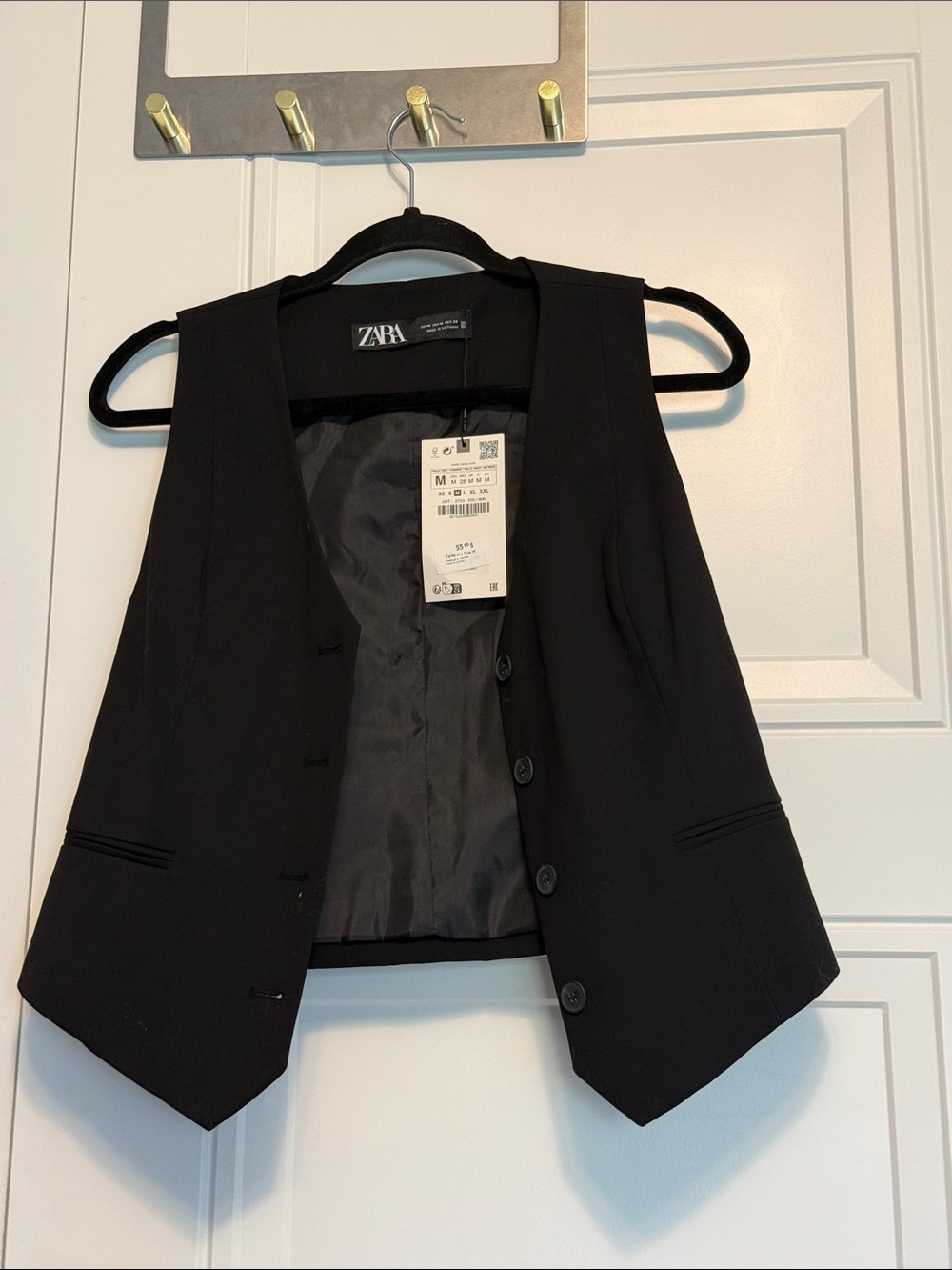 ZARA Black Women's Tailored Vest - Button Front